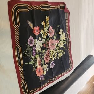 Floral Black and Red Scarf